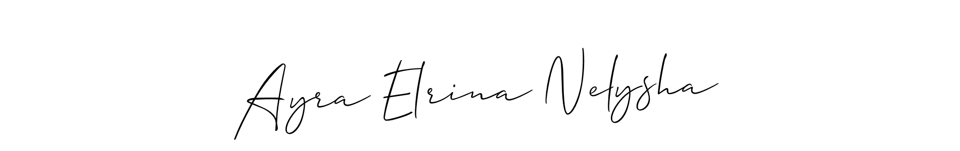 You can use this online signature creator to create a handwritten signature for the name Ayra Elrina Nelysha. This is the best online autograph maker. Ayra Elrina Nelysha signature style 2 images and pictures png