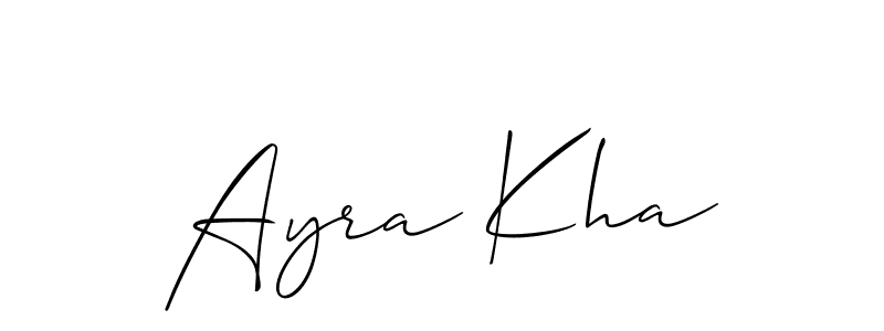 Design your own signature with our free online signature maker. With this signature software, you can create a handwritten (Allison_Script) signature for name Ayra Kha. Ayra Kha signature style 2 images and pictures png