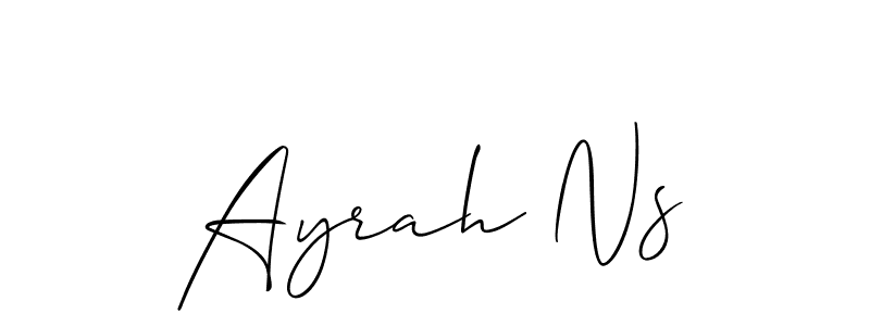 Also You can easily find your signature by using the search form. We will create Ayrah Ns name handwritten signature images for you free of cost using Allison_Script sign style. Ayrah Ns signature style 2 images and pictures png