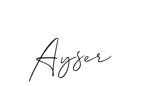 The best way (Allison_Script) to make a short signature is to pick only two or three words in your name. The name Ayser include a total of six letters. For converting this name. Ayser signature style 2 images and pictures png