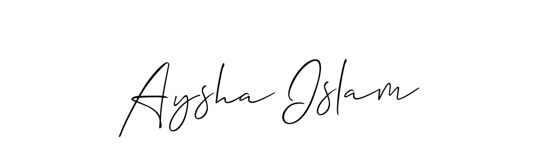 How to make Aysha Islam signature? Allison_Script is a professional autograph style. Create handwritten signature for Aysha Islam name. Aysha Islam signature style 2 images and pictures png