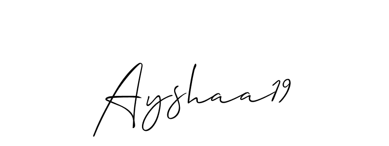 Design your own signature with our free online signature maker. With this signature software, you can create a handwritten (Allison_Script) signature for name Ayshaa19. Ayshaa19 signature style 2 images and pictures png