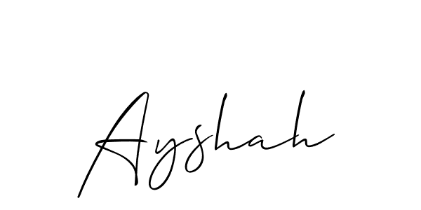 Design your own signature with our free online signature maker. With this signature software, you can create a handwritten (Allison_Script) signature for name Ayshah. Ayshah signature style 2 images and pictures png