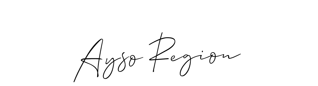 Make a beautiful signature design for name Ayso Region. With this signature (Allison_Script) style, you can create a handwritten signature for free. Ayso Region signature style 2 images and pictures png