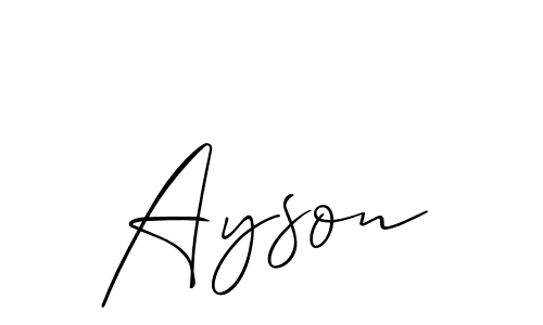 Create a beautiful signature design for name Ayson. With this signature (Allison_Script) fonts, you can make a handwritten signature for free. Ayson signature style 2 images and pictures png