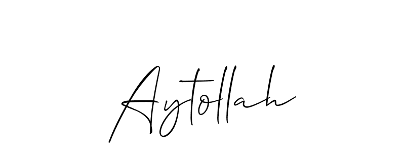 Create a beautiful signature design for name Aytollah. With this signature (Allison_Script) fonts, you can make a handwritten signature for free. Aytollah signature style 2 images and pictures png