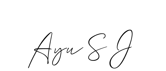 This is the best signature style for the Ayu S J name. Also you like these signature font (Allison_Script). Mix name signature. Ayu S J signature style 2 images and pictures png