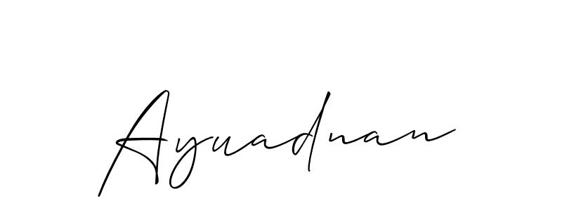 It looks lik you need a new signature style for name Ayuadnan. Design unique handwritten (Allison_Script) signature with our free signature maker in just a few clicks. Ayuadnan signature style 2 images and pictures png