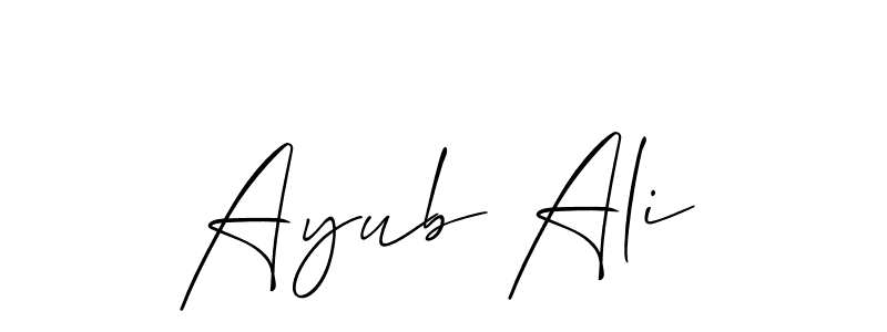 The best way (Allison_Script) to make a short signature is to pick only two or three words in your name. The name Ayub Ali include a total of six letters. For converting this name. Ayub Ali signature style 2 images and pictures png