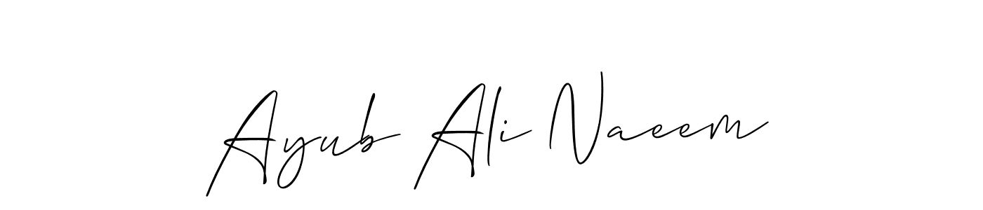 Make a beautiful signature design for name Ayub Ali Naeem. With this signature (Allison_Script) style, you can create a handwritten signature for free. Ayub Ali Naeem signature style 2 images and pictures png