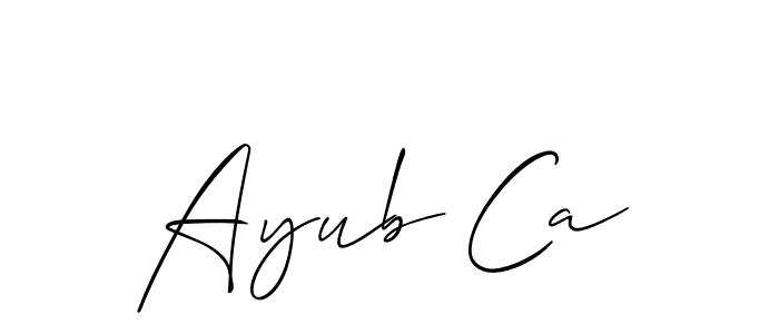 Make a beautiful signature design for name Ayub Ca. With this signature (Allison_Script) style, you can create a handwritten signature for free. Ayub Ca signature style 2 images and pictures png
