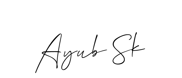 Design your own signature with our free online signature maker. With this signature software, you can create a handwritten (Allison_Script) signature for name Ayub Sk. Ayub Sk signature style 2 images and pictures png