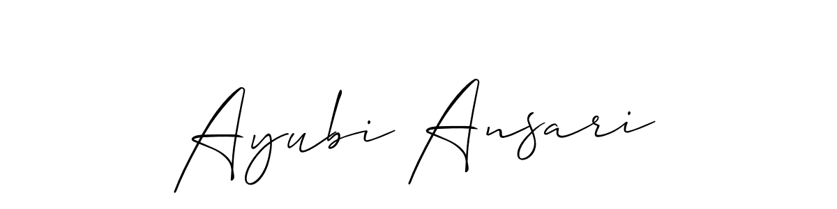 Allison_Script is a professional signature style that is perfect for those who want to add a touch of class to their signature. It is also a great choice for those who want to make their signature more unique. Get Ayubi Ansari name to fancy signature for free. Ayubi Ansari signature style 2 images and pictures png