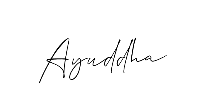 It looks lik you need a new signature style for name Ayuddha. Design unique handwritten (Allison_Script) signature with our free signature maker in just a few clicks. Ayuddha signature style 2 images and pictures png