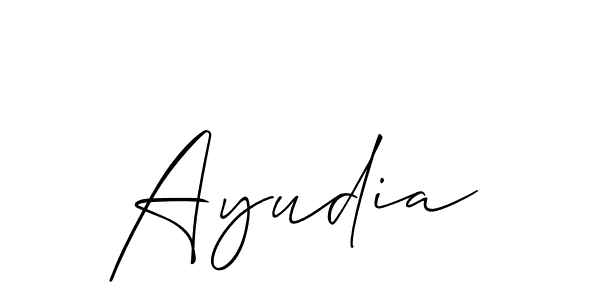 How to make Ayudia signature? Allison_Script is a professional autograph style. Create handwritten signature for Ayudia name. Ayudia signature style 2 images and pictures png