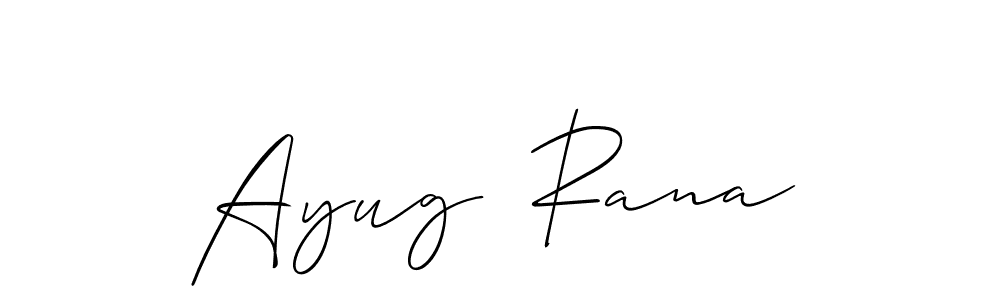 Similarly Allison_Script is the best handwritten signature design. Signature creator online .You can use it as an online autograph creator for name Ayug  Rana. Ayug  Rana signature style 2 images and pictures png