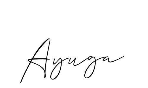 Make a beautiful signature design for name Ayuga. With this signature (Allison_Script) style, you can create a handwritten signature for free. Ayuga signature style 2 images and pictures png