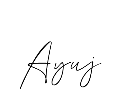 How to make Ayuj name signature. Use Allison_Script style for creating short signs online. This is the latest handwritten sign. Ayuj signature style 2 images and pictures png