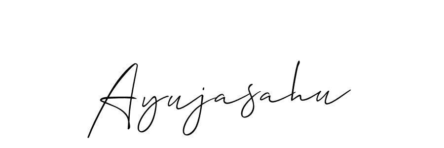 Make a beautiful signature design for name Ayujasahu. With this signature (Allison_Script) style, you can create a handwritten signature for free. Ayujasahu signature style 2 images and pictures png