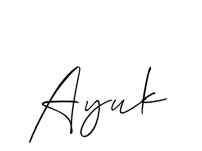 Also we have Ayuk name is the best signature style. Create professional handwritten signature collection using Allison_Script autograph style. Ayuk signature style 2 images and pictures png