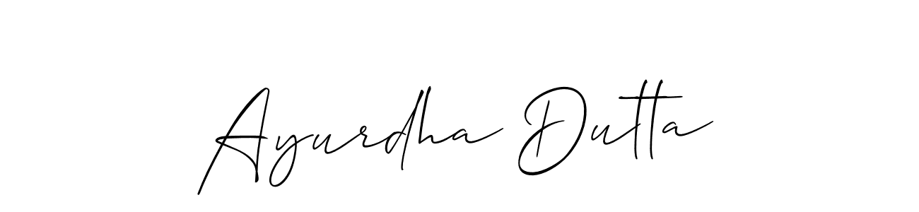 Create a beautiful signature design for name Ayurdha Dutta. With this signature (Allison_Script) fonts, you can make a handwritten signature for free. Ayurdha Dutta signature style 2 images and pictures png