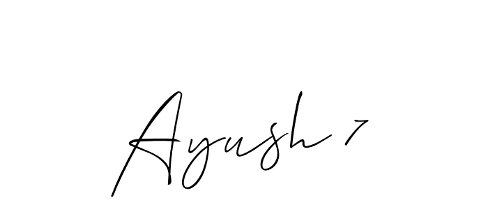 It looks lik you need a new signature style for name Ayush 7. Design unique handwritten (Allison_Script) signature with our free signature maker in just a few clicks. Ayush 7 signature style 2 images and pictures png