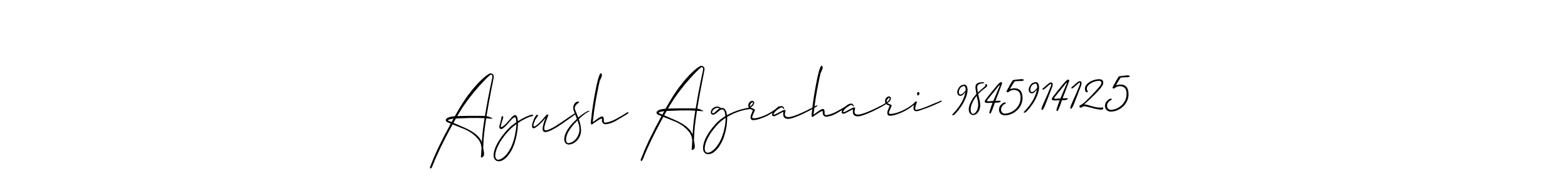 How to Draw Ayush Agrahari 9845914125 signature style? Allison_Script is a latest design signature styles for name Ayush Agrahari 9845914125. Ayush Agrahari 9845914125 signature style 2 images and pictures png