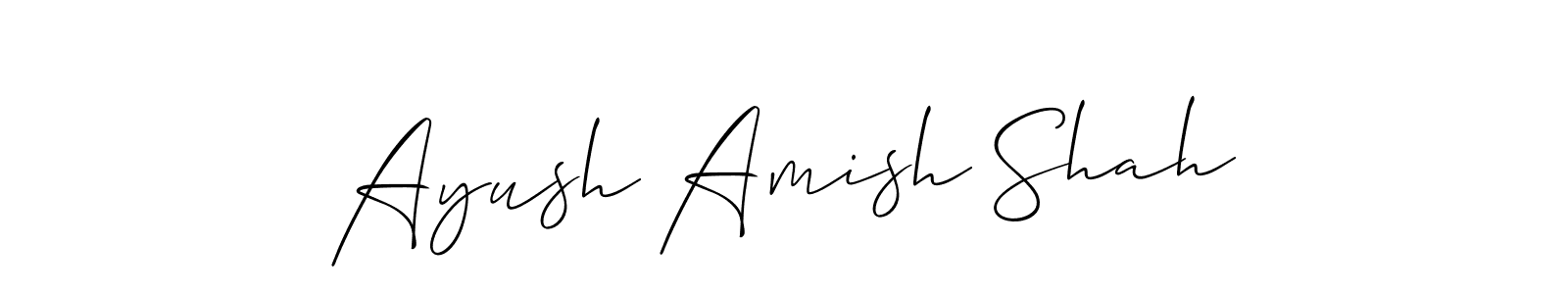Create a beautiful signature design for name Ayush Amish Shah. With this signature (Allison_Script) fonts, you can make a handwritten signature for free. Ayush Amish Shah signature style 2 images and pictures png