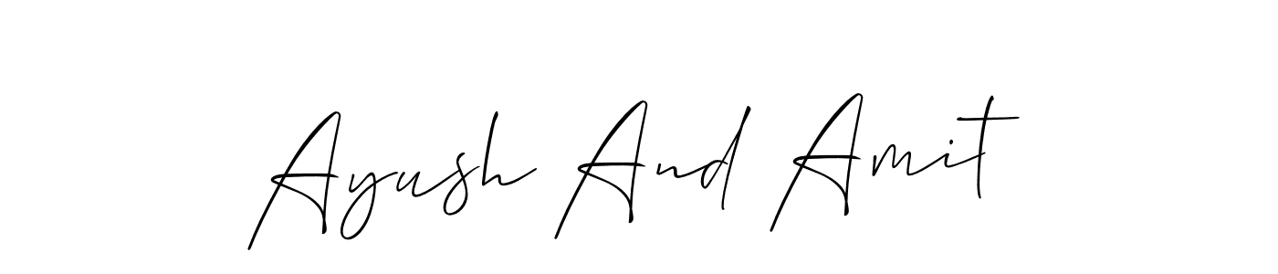 Design your own signature with our free online signature maker. With this signature software, you can create a handwritten (Allison_Script) signature for name Ayush And Amit. Ayush And Amit signature style 2 images and pictures png