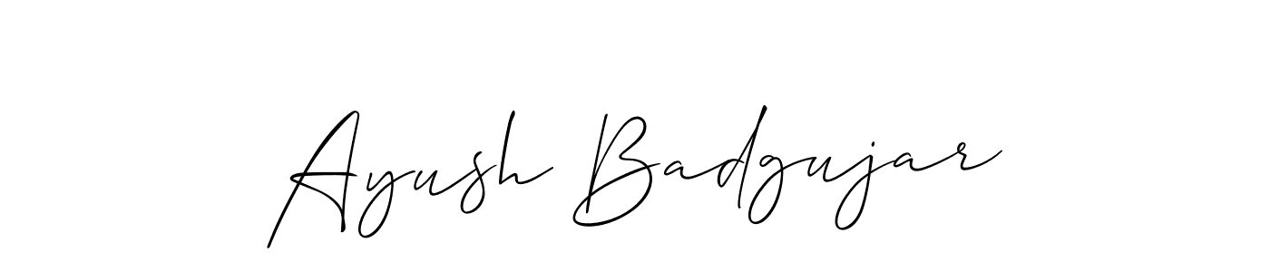 Similarly Allison_Script is the best handwritten signature design. Signature creator online .You can use it as an online autograph creator for name Ayush Badgujar. Ayush Badgujar signature style 2 images and pictures png
