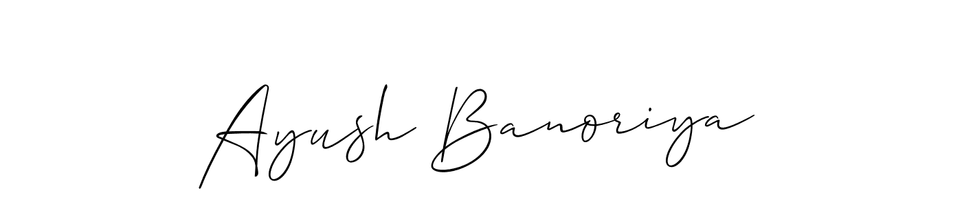 Ayush Banoriya stylish signature style. Best Handwritten Sign (Allison_Script) for my name. Handwritten Signature Collection Ideas for my name Ayush Banoriya. Ayush Banoriya signature style 2 images and pictures png