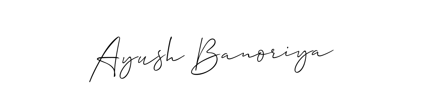 Ayush Banoriya stylish signature style. Best Handwritten Sign (Allison_Script) for my name. Handwritten Signature Collection Ideas for my name Ayush Banoriya. Ayush Banoriya signature style 2 images and pictures png