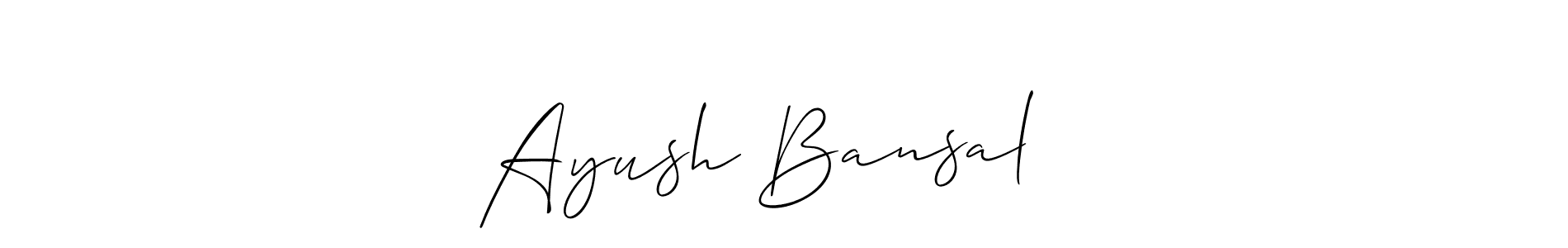 Make a short Ayush Bansal ❤️ signature style. Manage your documents anywhere anytime using Allison_Script. Create and add eSignatures, submit forms, share and send files easily. Ayush Bansal ❤️ signature style 2 images and pictures png