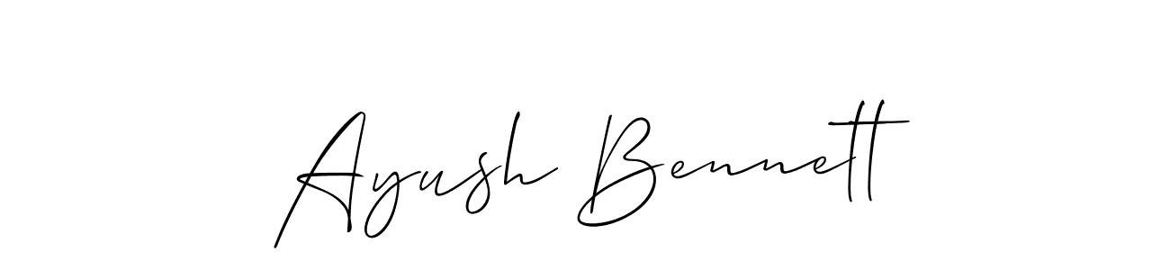 if you are searching for the best signature style for your name Ayush Bennett. so please give up your signature search. here we have designed multiple signature styles  using Allison_Script. Ayush Bennett signature style 2 images and pictures png