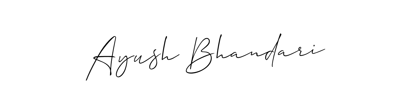 Also we have Ayush Bhandari name is the best signature style. Create professional handwritten signature collection using Allison_Script autograph style. Ayush Bhandari signature style 2 images and pictures png