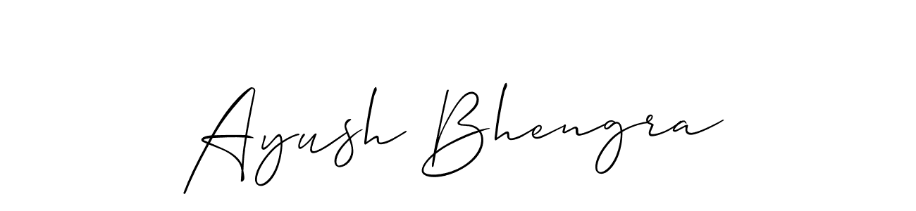 You should practise on your own different ways (Allison_Script) to write your name (Ayush Bhengra) in signature. don't let someone else do it for you. Ayush Bhengra signature style 2 images and pictures png