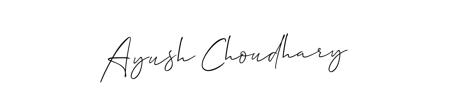 How to make Ayush Choudhary name signature. Use Allison_Script style for creating short signs online. This is the latest handwritten sign. Ayush Choudhary signature style 2 images and pictures png