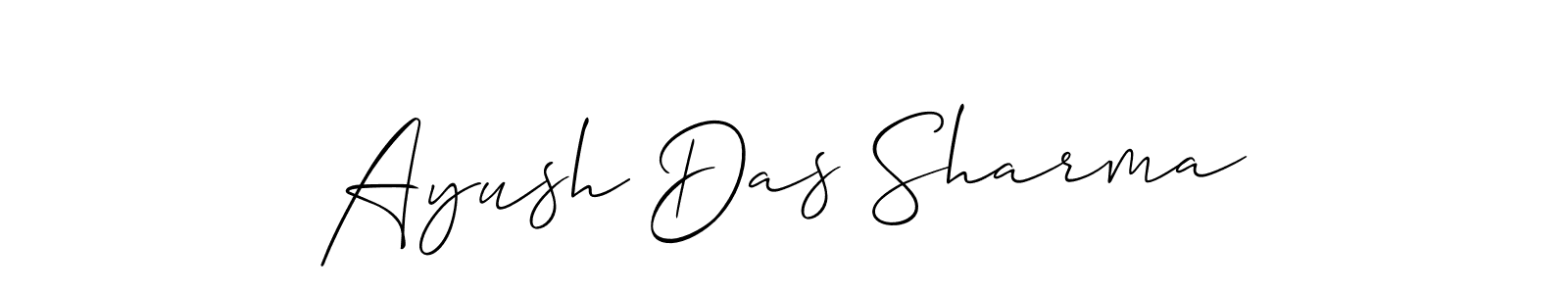The best way (Allison_Script) to make a short signature is to pick only two or three words in your name. The name Ayush Das Sharma include a total of six letters. For converting this name. Ayush Das Sharma signature style 2 images and pictures png