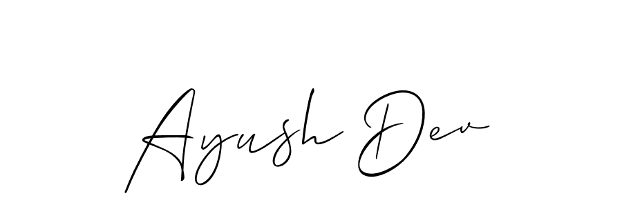 It looks lik you need a new signature style for name Ayush Dev. Design unique handwritten (Allison_Script) signature with our free signature maker in just a few clicks. Ayush Dev signature style 2 images and pictures png
