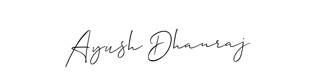 Ayush Dhanraj stylish signature style. Best Handwritten Sign (Allison_Script) for my name. Handwritten Signature Collection Ideas for my name Ayush Dhanraj. Ayush Dhanraj signature style 2 images and pictures png