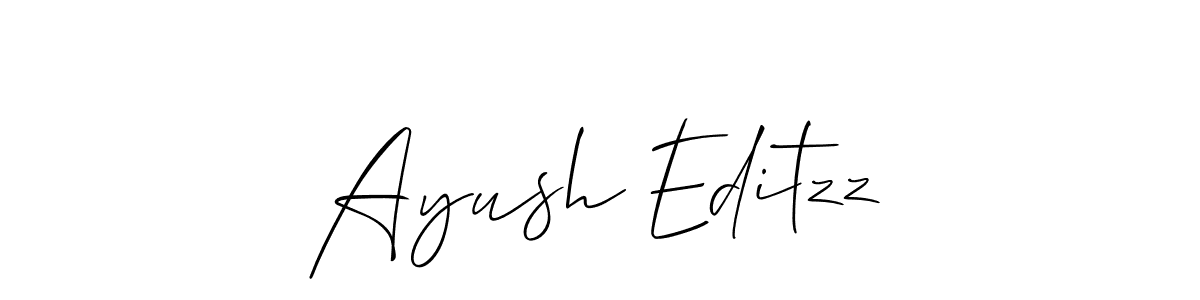 Also You can easily find your signature by using the search form. We will create Ayush Editzz name handwritten signature images for you free of cost using Allison_Script sign style. Ayush Editzz signature style 2 images and pictures png