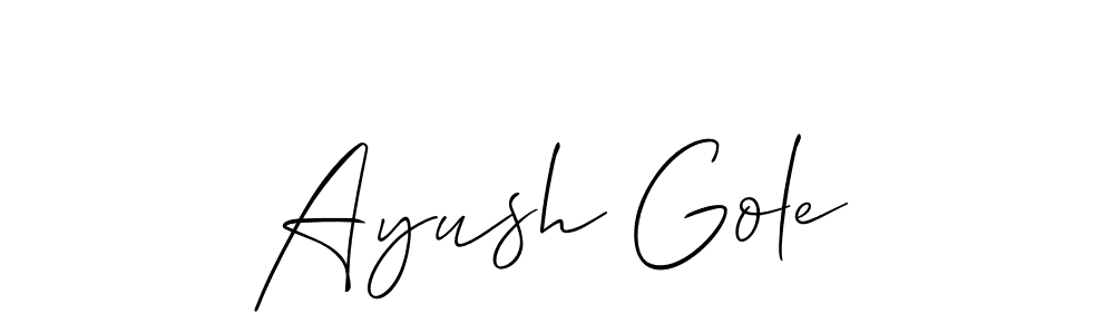 if you are searching for the best signature style for your name Ayush Gole. so please give up your signature search. here we have designed multiple signature styles  using Allison_Script. Ayush Gole signature style 2 images and pictures png