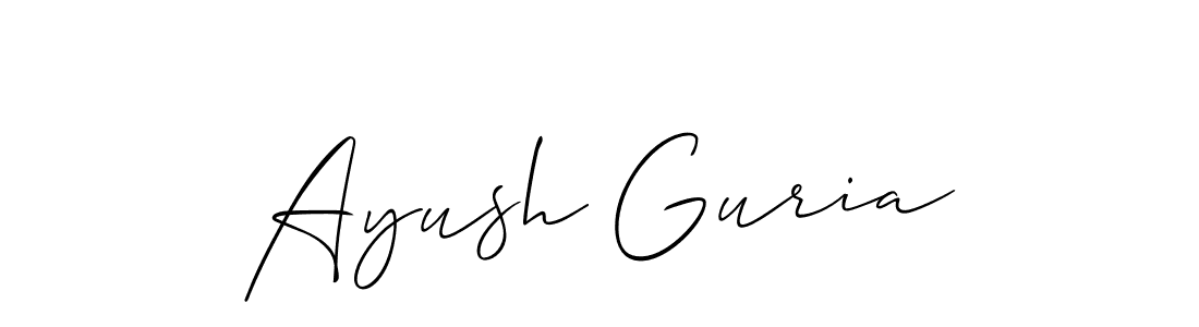 How to make Ayush Guria signature? Allison_Script is a professional autograph style. Create handwritten signature for Ayush Guria name. Ayush Guria signature style 2 images and pictures png