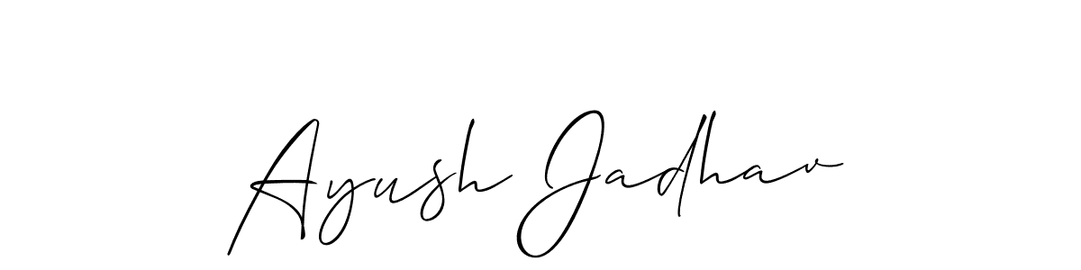 You should practise on your own different ways (Allison_Script) to write your name (Ayush Jadhav) in signature. don't let someone else do it for you. Ayush Jadhav signature style 2 images and pictures png