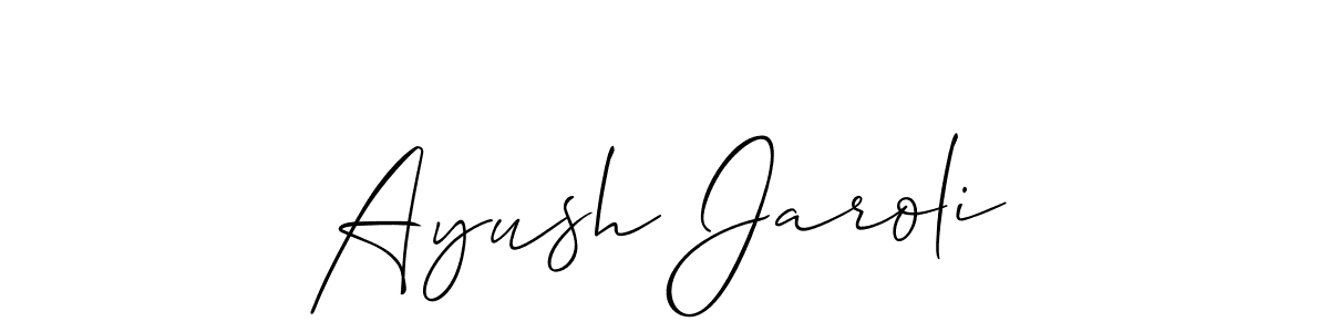 if you are searching for the best signature style for your name Ayush Jaroli. so please give up your signature search. here we have designed multiple signature styles  using Allison_Script. Ayush Jaroli signature style 2 images and pictures png