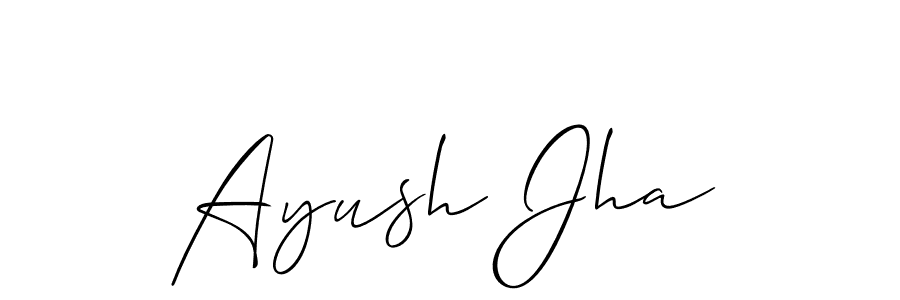 Use a signature maker to create a handwritten signature online. With this signature software, you can design (Allison_Script) your own signature for name Ayush Jha. Ayush Jha signature style 2 images and pictures png