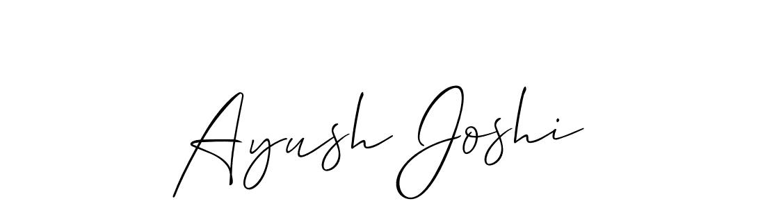 The best way (Allison_Script) to make a short signature is to pick only two or three words in your name. The name Ayush Joshi include a total of six letters. For converting this name. Ayush Joshi signature style 2 images and pictures png