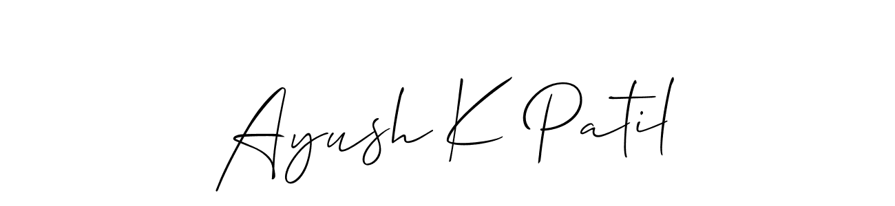 if you are searching for the best signature style for your name Ayush K Patil. so please give up your signature search. here we have designed multiple signature styles  using Allison_Script. Ayush K Patil signature style 2 images and pictures png