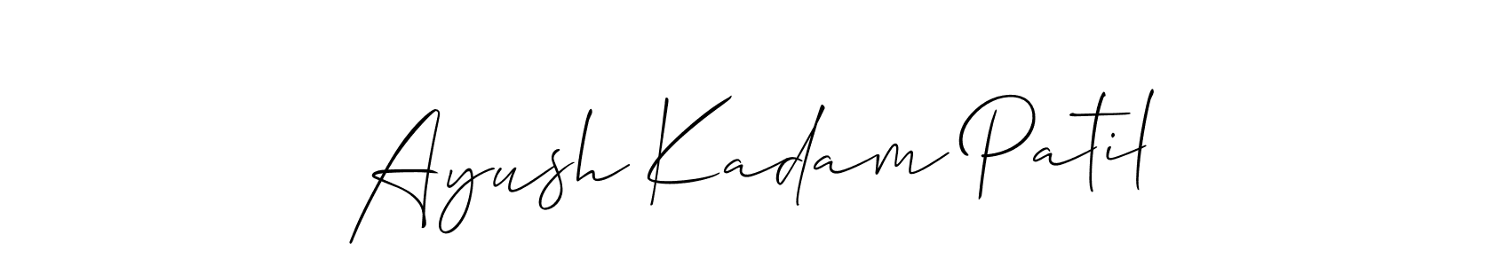 Make a beautiful signature design for name Ayush Kadam Patil. With this signature (Allison_Script) style, you can create a handwritten signature for free. Ayush Kadam Patil signature style 2 images and pictures png