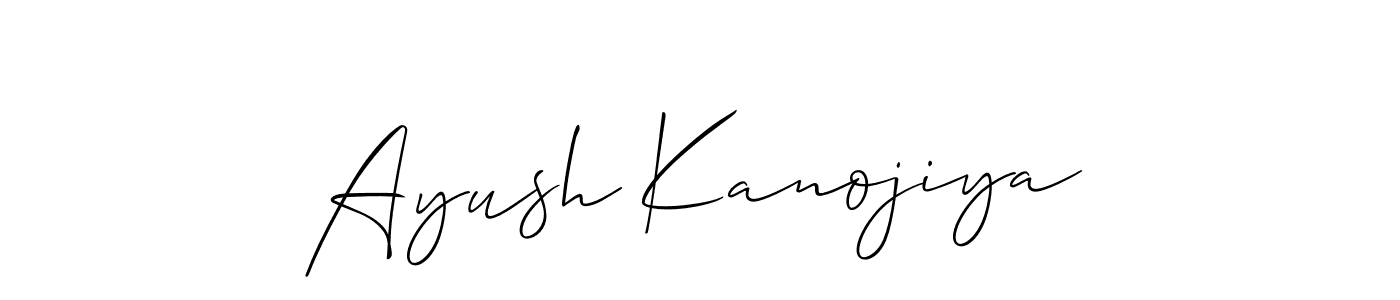 Also we have Ayush Kanojiya name is the best signature style. Create professional handwritten signature collection using Allison_Script autograph style. Ayush Kanojiya signature style 2 images and pictures png